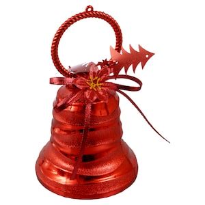 Christmas House Metallic Plastic Bell Decorations 